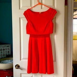 Bailey 44 dress. Reddish-orange. Great for weddings, showers, dinner out.
